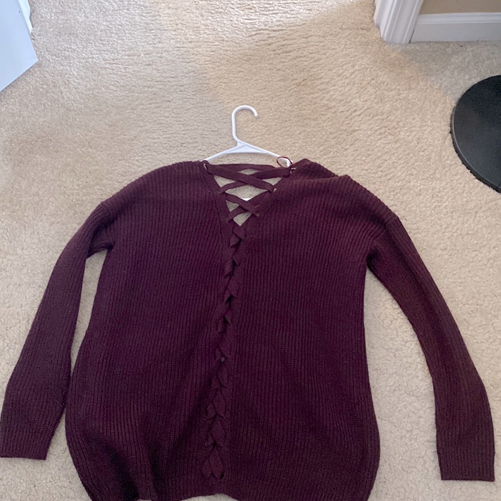 Lace up back cardigan
